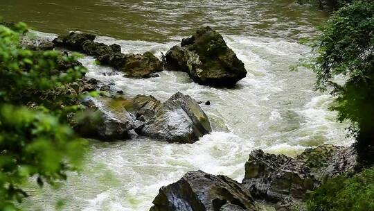 山水 河流 水流湍急视频素材模板下载