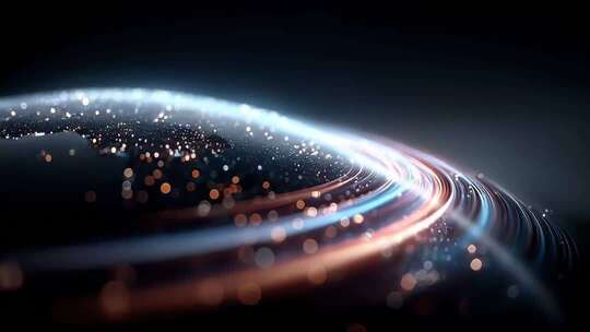 数据光流环绕地球科技感十足