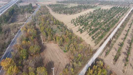 乡村田野公路航拍素材