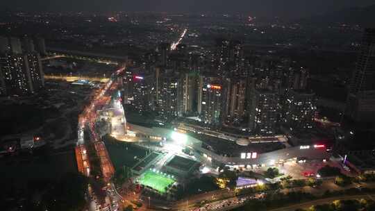 莆田市正荣财富中心购物广场商圈夜景航拍