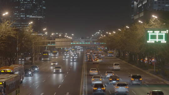 白领下班 城市通勤 夜景车流