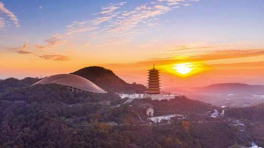 南京牛首山8段4K日出晚霞夜景云海延时