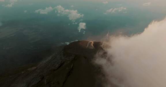 火山，烟雾，危地马拉，火地岛