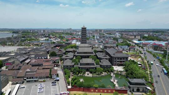 航拍江西抚州文昌里正觉寺4A景区