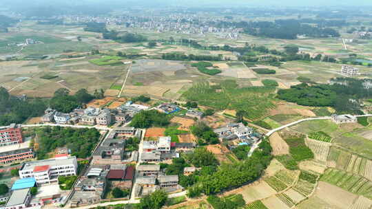 高清航拍乡村田野大景