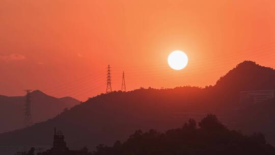 深圳日落夕阳延时视频