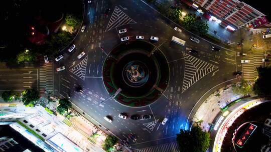 泉州市标飞天迎宾城雕泉州交通夜景延时摄影