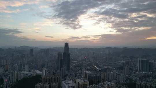 航拍贵阳火烧云贵阳大景