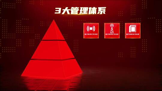 红色立体金字塔层级分类模块15AE视频素材教程下载