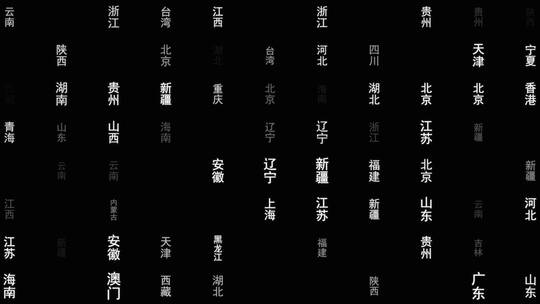 中国各省份名称动画背景