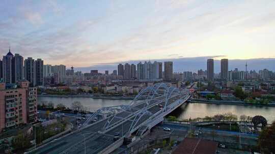 天津海河风景线 城市建筑风光航拍