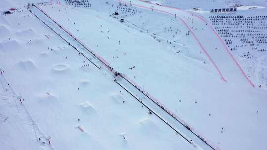 阿勒泰市 将军山滑雪场   航拍4k新疆