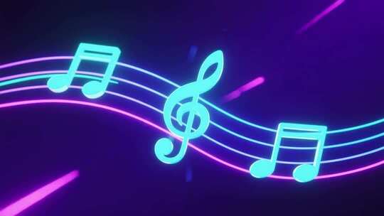 动感霓虹音乐音符素材