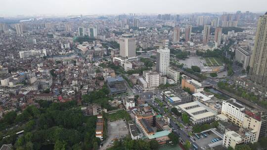 城市老城区航拍