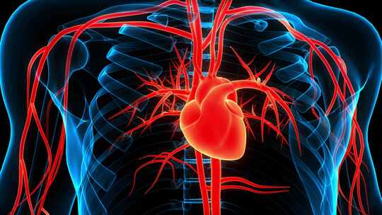 人体循环系统心脏解剖动画概念_4K