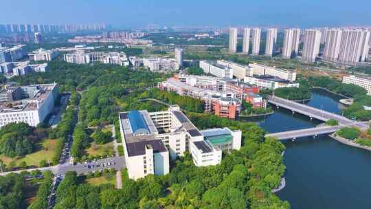 江西南昌大学前湖校区校园航拍风景风光