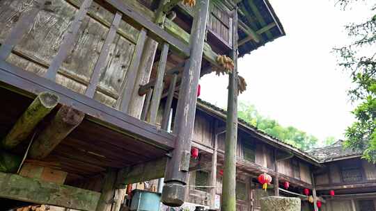 房屋民居民宿吊脚楼卯榫建筑