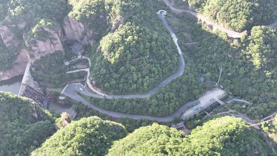 洛阳龙潭大峡谷旅游生态森林河流航拍景点