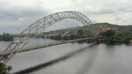 非洲加纳的阿多米大桥过境点视频素材模板下载