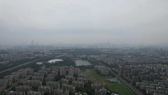 南京城市清晨风光航拍