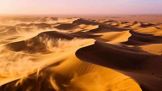 航拍 沙漠 风沙 大气震撼合集4K
