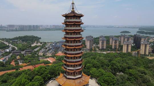 航拍湖南岳阳圣安寺4A旅游景点