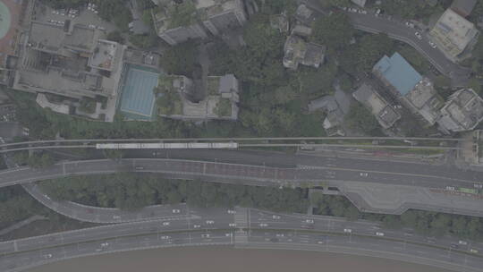 重庆交通俯拍车流航拍视频素材模板下载