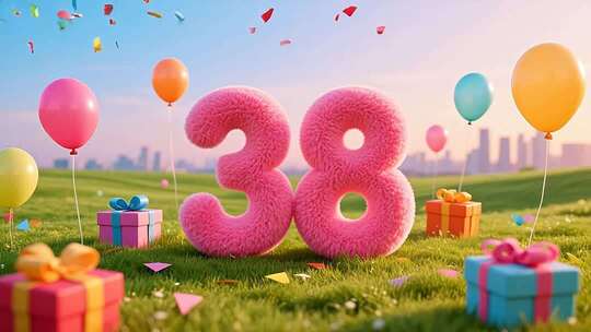 38节草地气球礼物场景