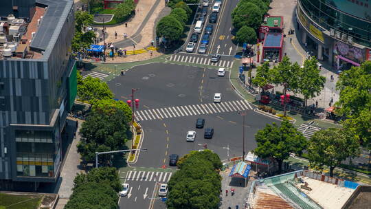 佛山岭南站祖庙地铁站十字路口繁忙交通延时