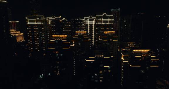 航拍海南城市夜景