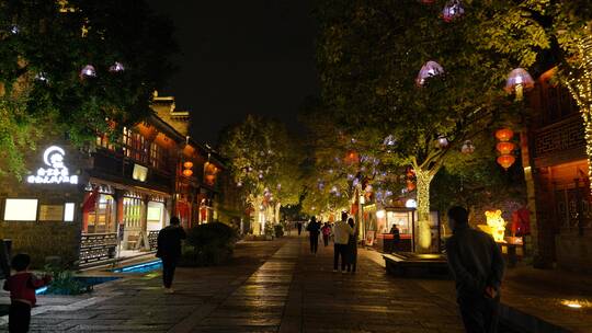 南京秦淮河区域夫子庙，老门东人文风景夜景视频素材模板下载