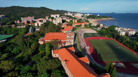 厦门航拍厦门大学建筑风光