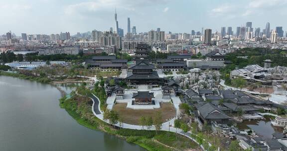 广州文化馆建筑航拍