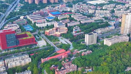 湖南工商大学航拍校园风景风光学校大学素材