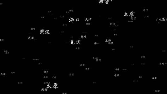 中国省会城市大城市文字粒子发射带通道