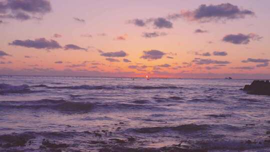 4K海边日落海滩夕阳