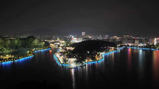 合集广东肇庆七星岩岩前村夜景航拍