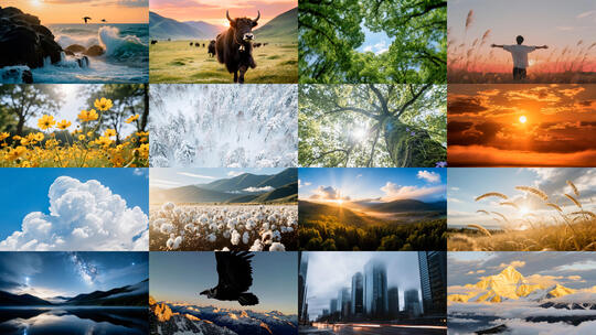 自然风景风光快剪意境情绪转场空镜头快节奏