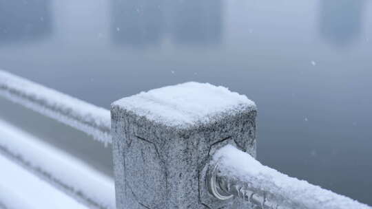 武汉江汉区菱角湖公园雪景