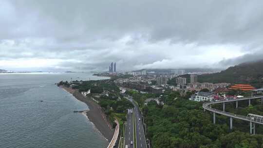 厦门环岛路街道建筑海景