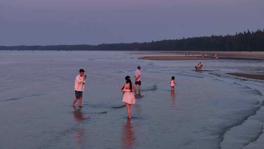 海南光村海滩傍晚航拍