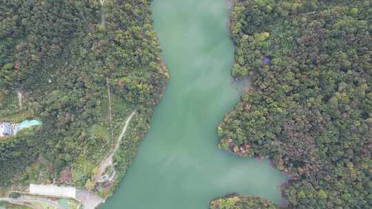 航拍南京浦口老山象山湖公园