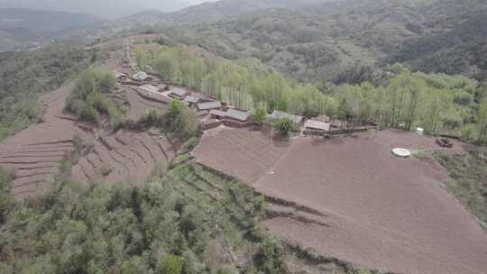 航拍中国西部四川大凉山高原山地村庄风光