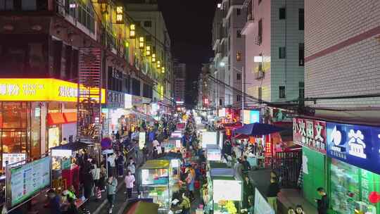 南宁埌西夜市航拍视频素材