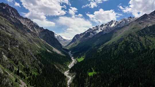 夏塔景区木札特峰昭苏伊犁雪山林场