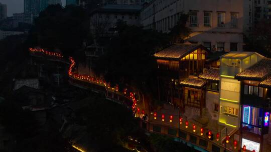 重庆山城巷航拍视频素材模板下载