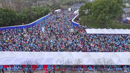 上海马拉松 静安半程马拉松 长跑 城市跑视频素材模板下载