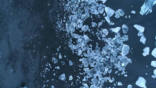 4K冬日冬季北极南极雪山湖泊融化全球变暖