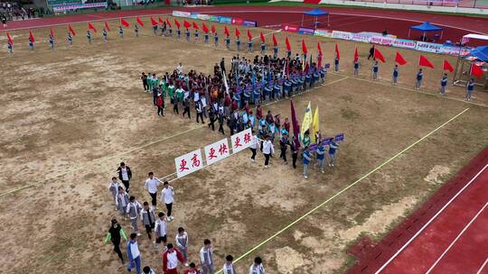 义乌市中小学田径运动会开幕式 高视角航拍