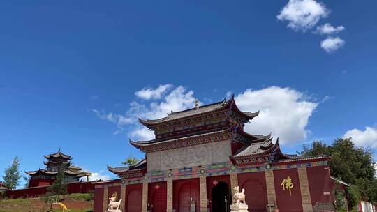 云南丽江大金塔藏传佛教寺院景点丽江地标视频素材模板下载